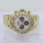 Rolex Daytona Yellow Gold Watch White Face Black sub-dial